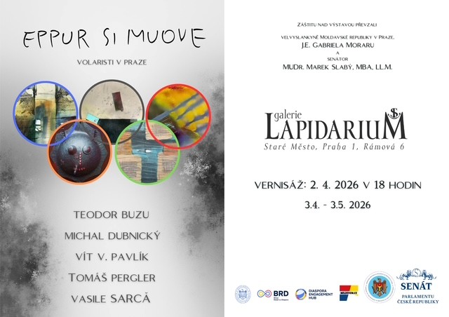 Invitație la vernisajul expoziției „Eppur si muove” la Galerie Lapidarium